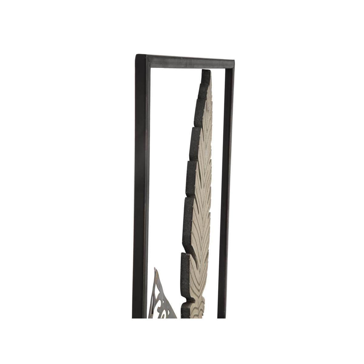 Quadro Pannello In Ferro E Legno Foglie Mod.A cm.30,5x1,90x91 |Mauro Ferretti