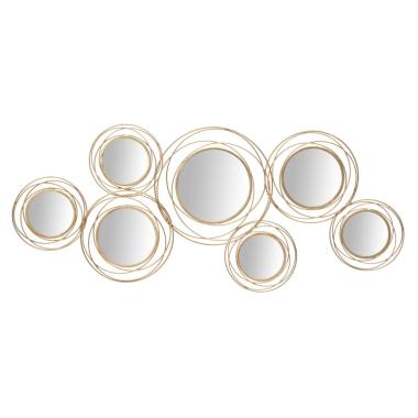 Pannello Specchio Gold Round cm.124,5x4x53,5 |Mauro Ferretti
