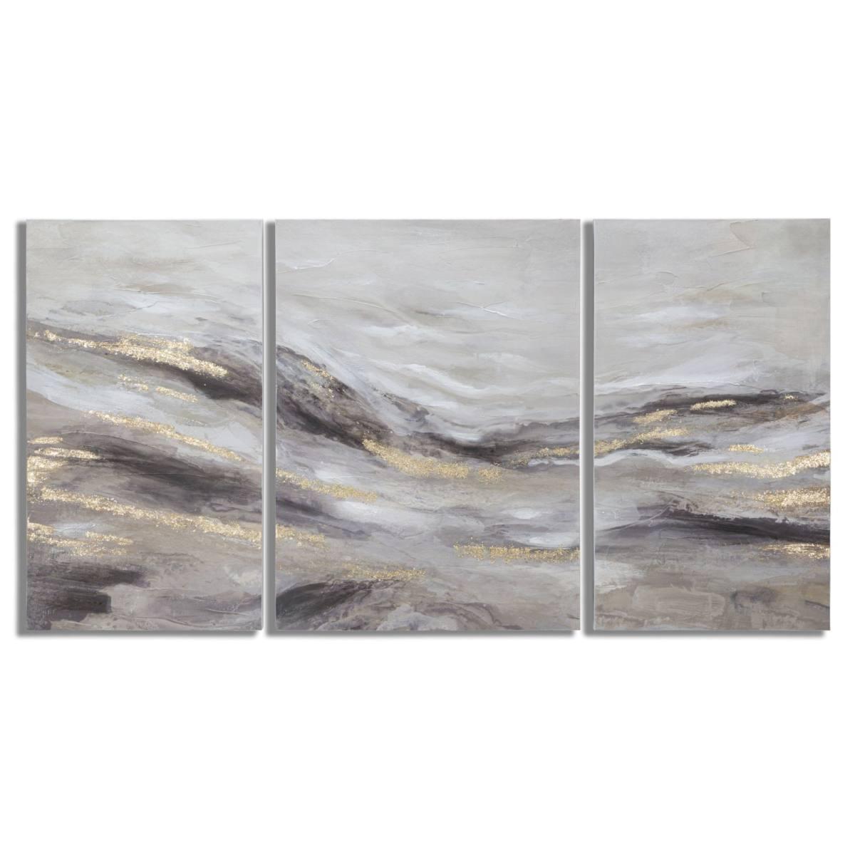Quadro Dipinto Tela Monty Set 3 Pz cm.45x2,7x80 cm.60x2,7x80 |Mauro Ferretti