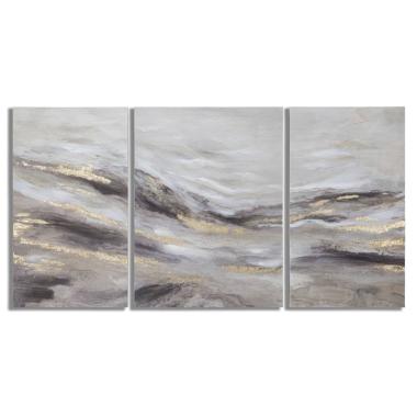 Quadro Dipinto Tela Monty Set 3 Pz cm.45x2,7x80 cm.60x2,7x80 |Mauro Ferretti