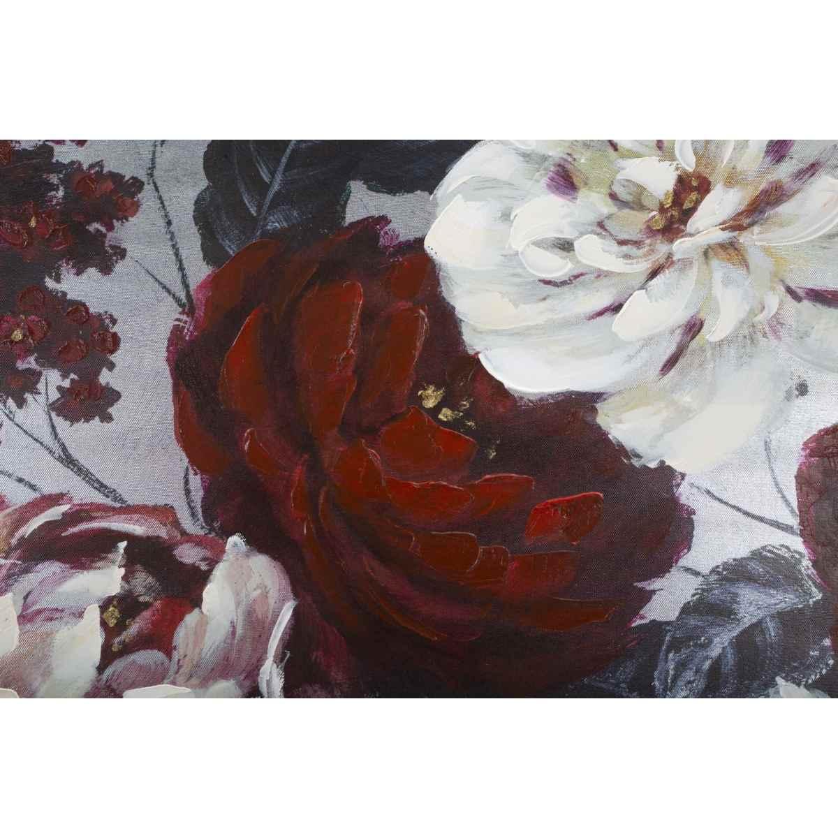 Quadro Dipinto Tela White Red Flower Darkback cm.120x3,7x60 |Mauro Ferretti
