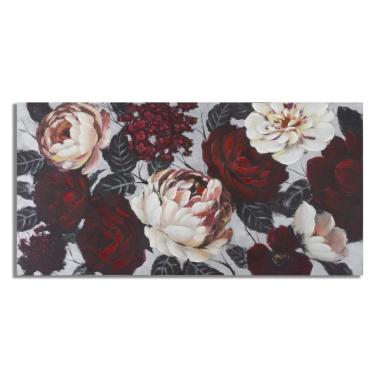 Quadro Dipinto Tela White Red Flower Lightback cm.150x3,8x76 |Mauro Ferretti
