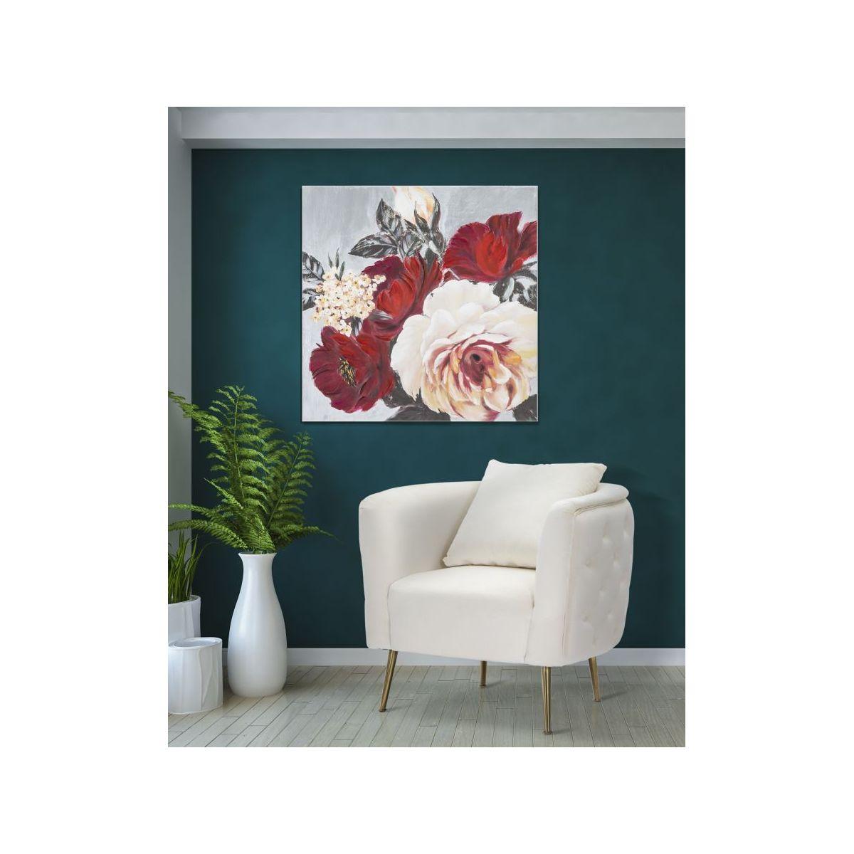 Quadro Dipinto Tela Red Flower Square cm.90x3,7x90 |Mauro Ferretti