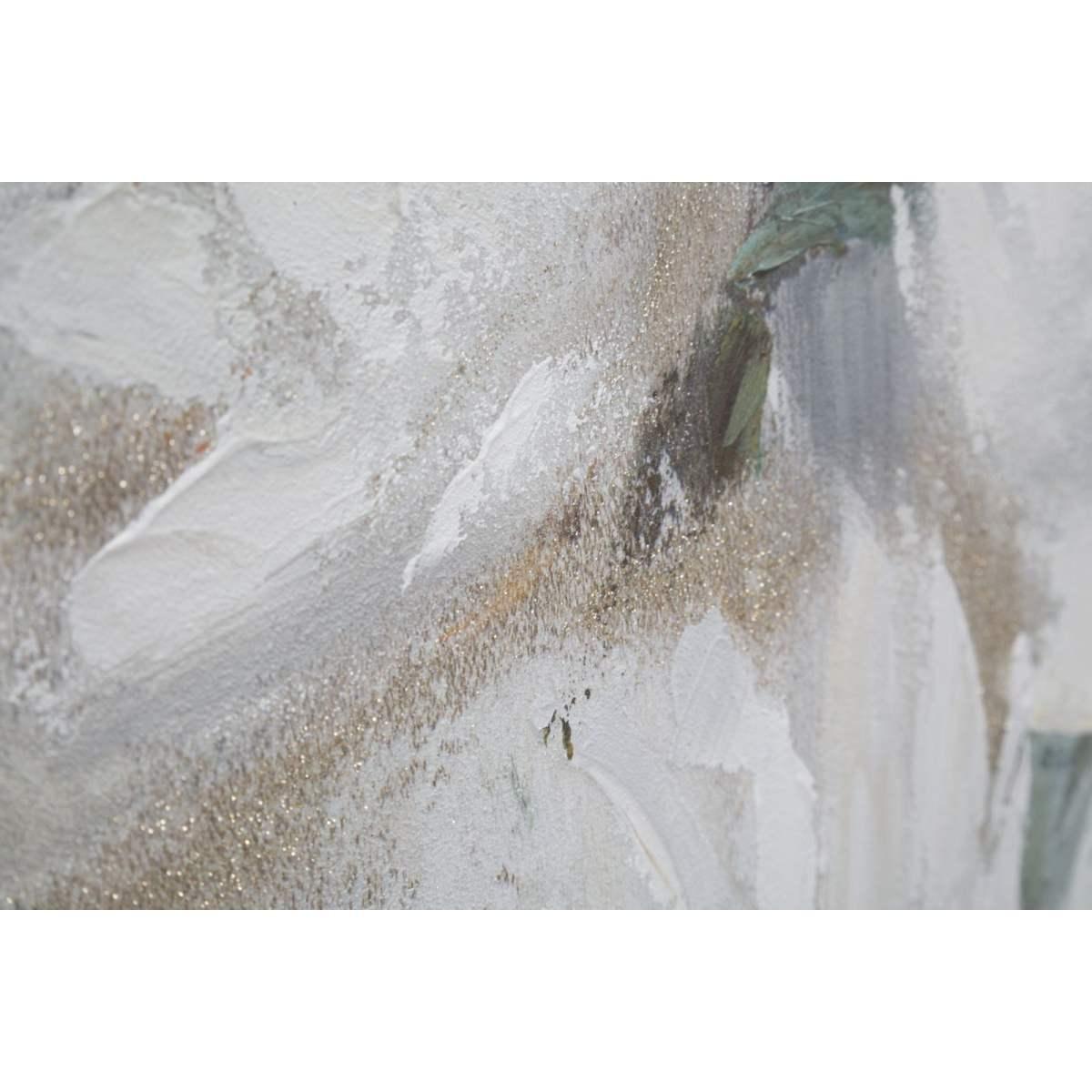 Quadro Dipinto Tela Crem Flower cm.80x3,7x100 |Mauro Ferretti