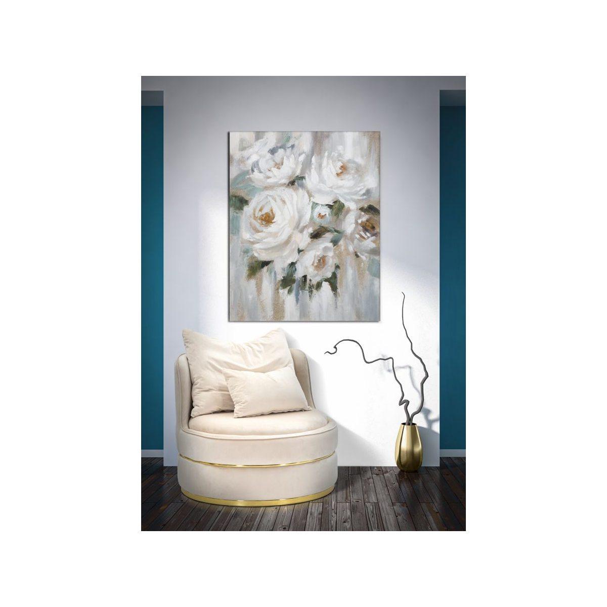 Quadro Dipinto Tela Crem Flower cm.80x3,7x100 |Mauro Ferretti