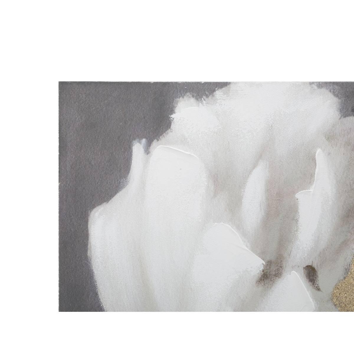 Quadro Dipinto Tela White Gold Flower cm.80x3,7x100 |Mauro Ferretti