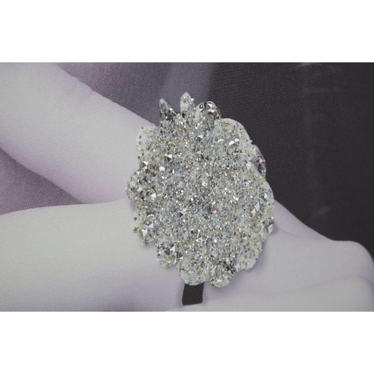 Quadro Stampa Su Tela Con Applicazioni Lady Dark cm.80x2,8x80 |Mauro Ferretti