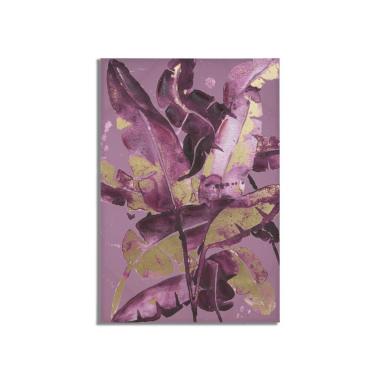 Quadro Stampa Dipinta Dark Leaves cm.80x3x120 |Mauro Ferretti