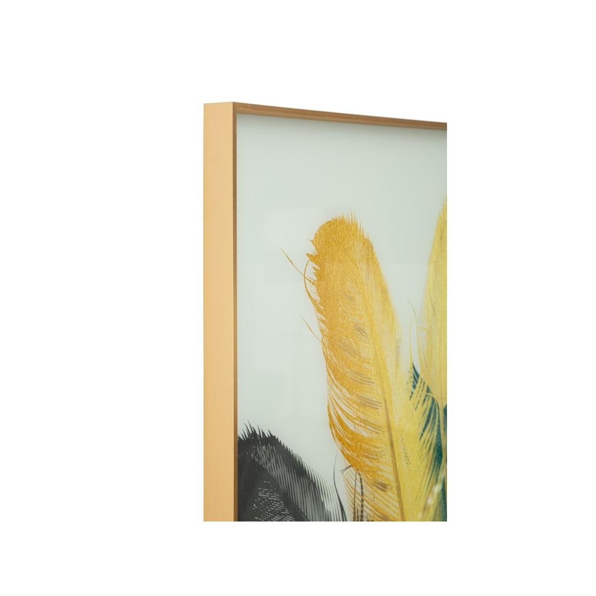 Pannello Vetro Con Cornice Feathers cm.120x3,5x80 |Mauro Ferretti