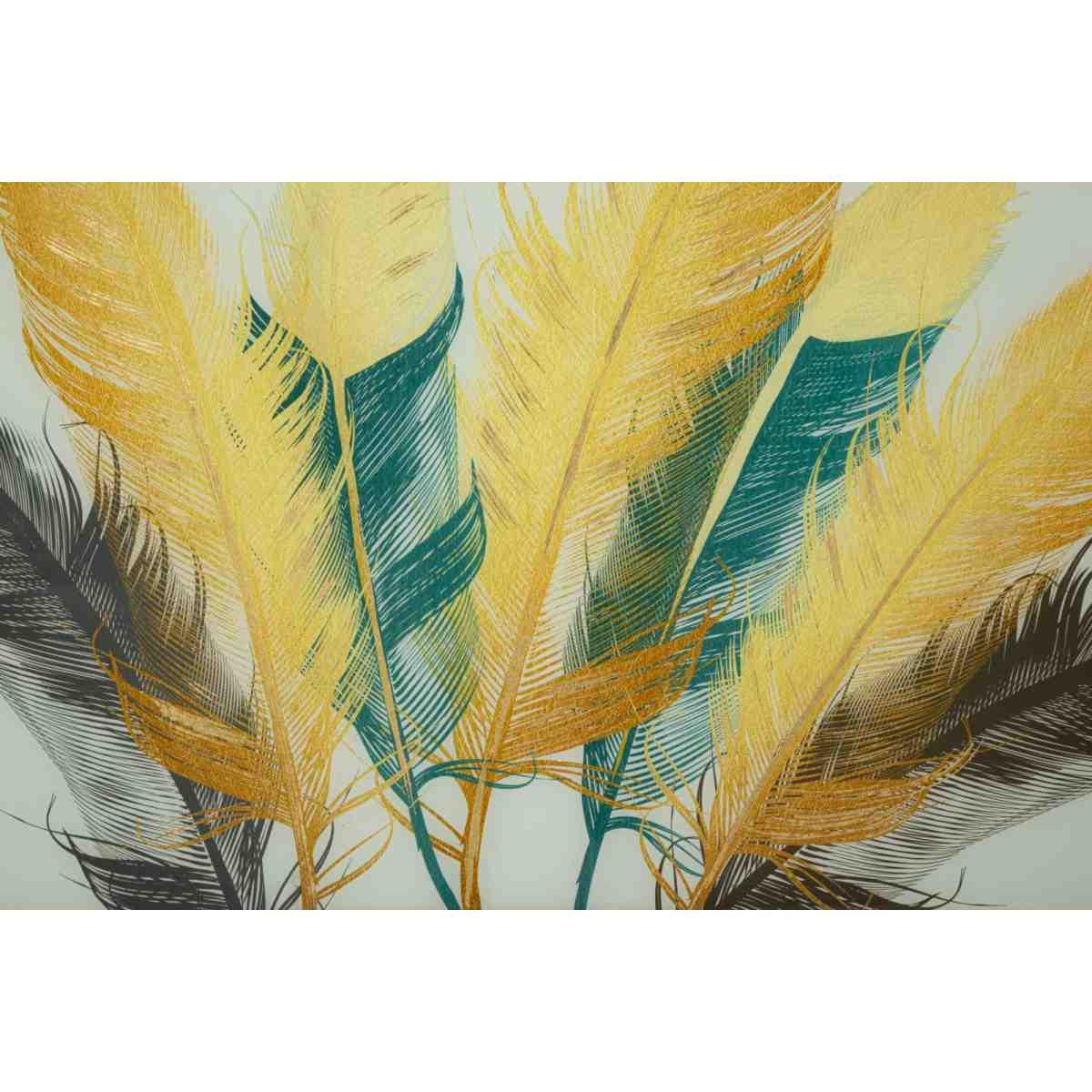 Pannello Vetro Con Cornice Feathers cm.120x3,5x80 |Mauro Ferretti