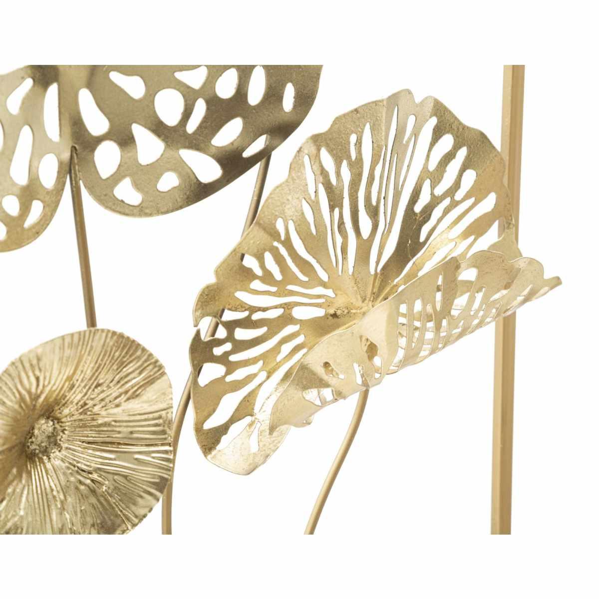 Quadro Pannello In Ferro Gold Flowers cm.50x5x50 |Mauro Ferretti