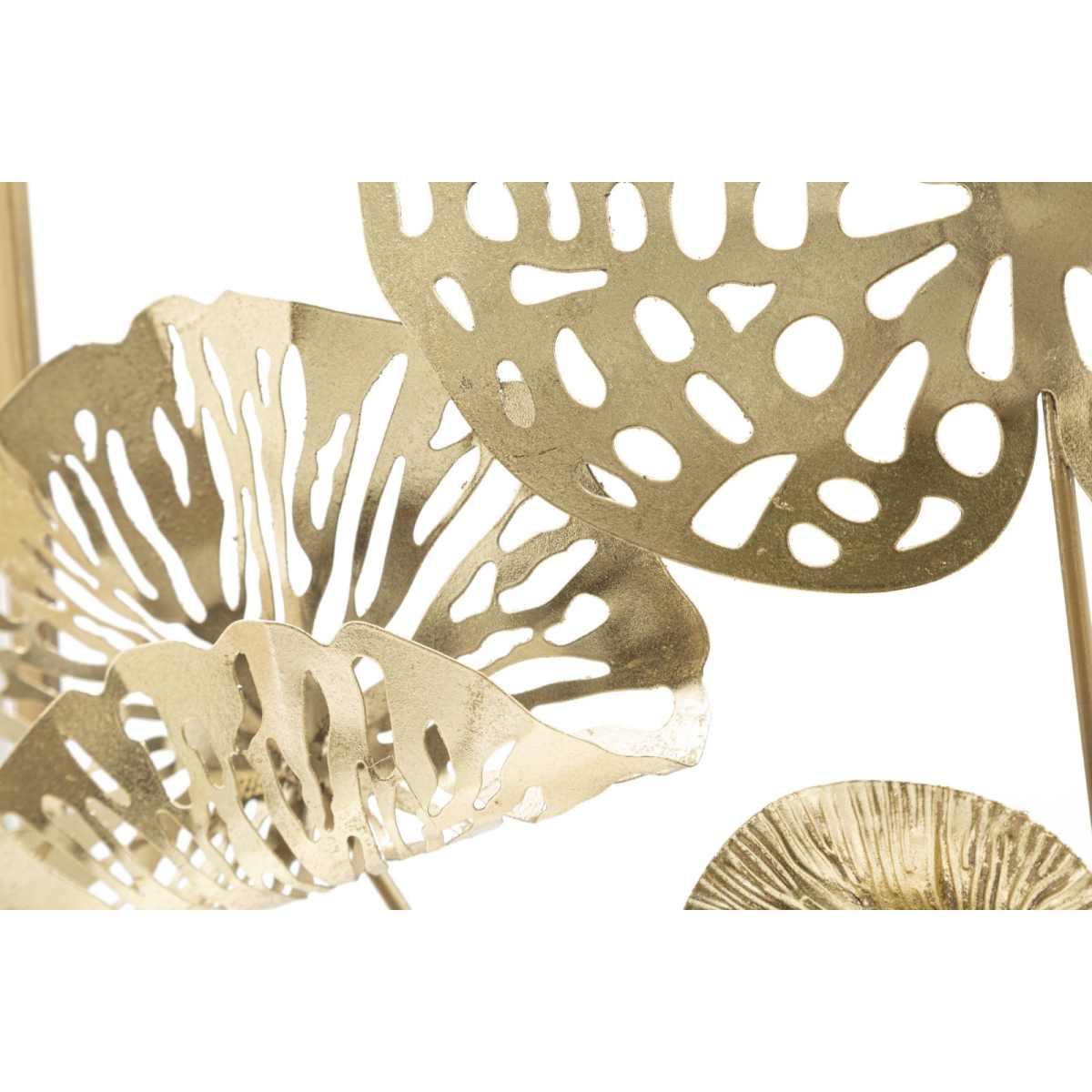 Quadro Pannello In Ferro Gold Flowers cm.50x5x50 |Mauro Ferretti