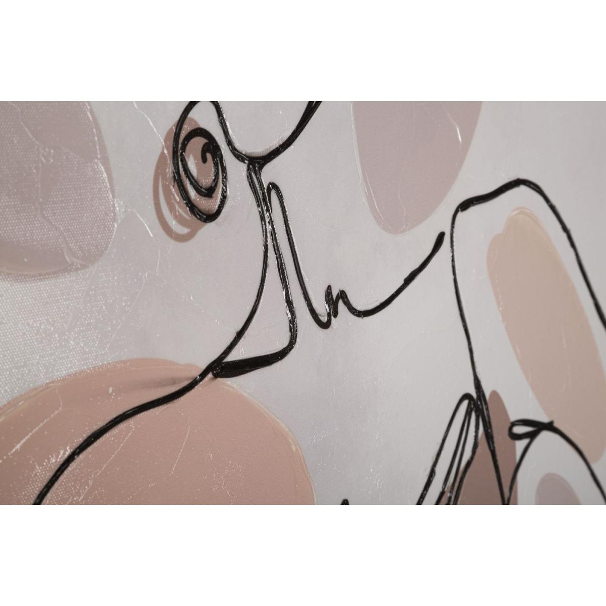 Quadro Stampa Dipinta Lady cm.80x2,8x80 |Mauro Ferretti