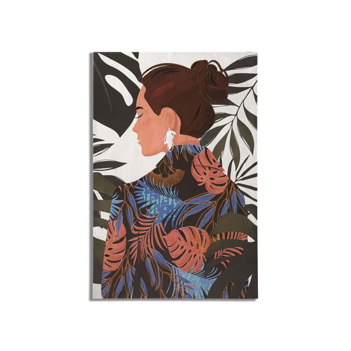 Quadro Stampa Quadro Dipinto Lady Jungle Mod.B 80x2,8x120 |Mauro Ferretti