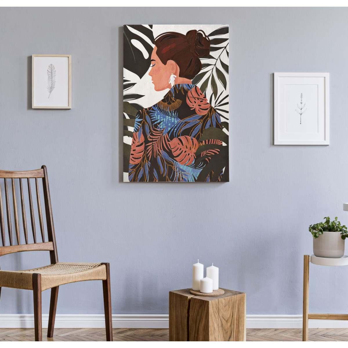 Quadro Stampa Quadro Dipinto Lady Jungle Mod.B 80x2,8x120 |Mauro Ferretti