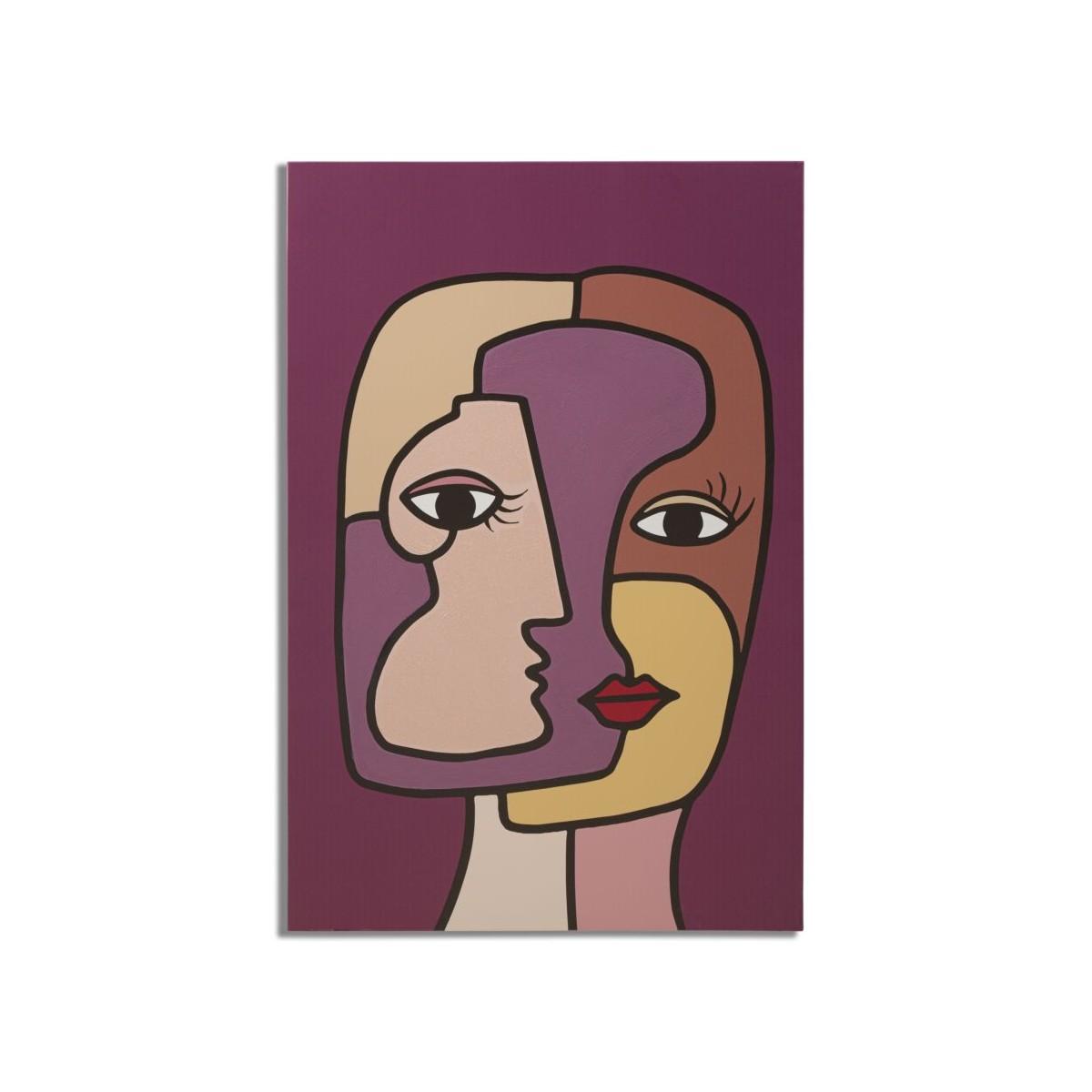 Quadro Stampa Dipinta Faces New Mod.A cm.60x3x90 |Mauro Ferretti