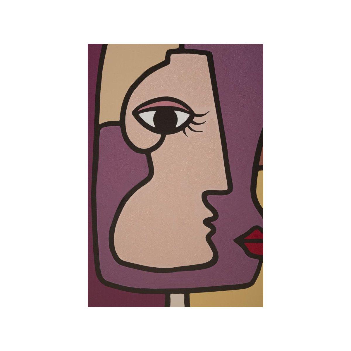 Quadro Stampa Dipinta Faces New Mod.A cm.60x3x90 |Mauro Ferretti