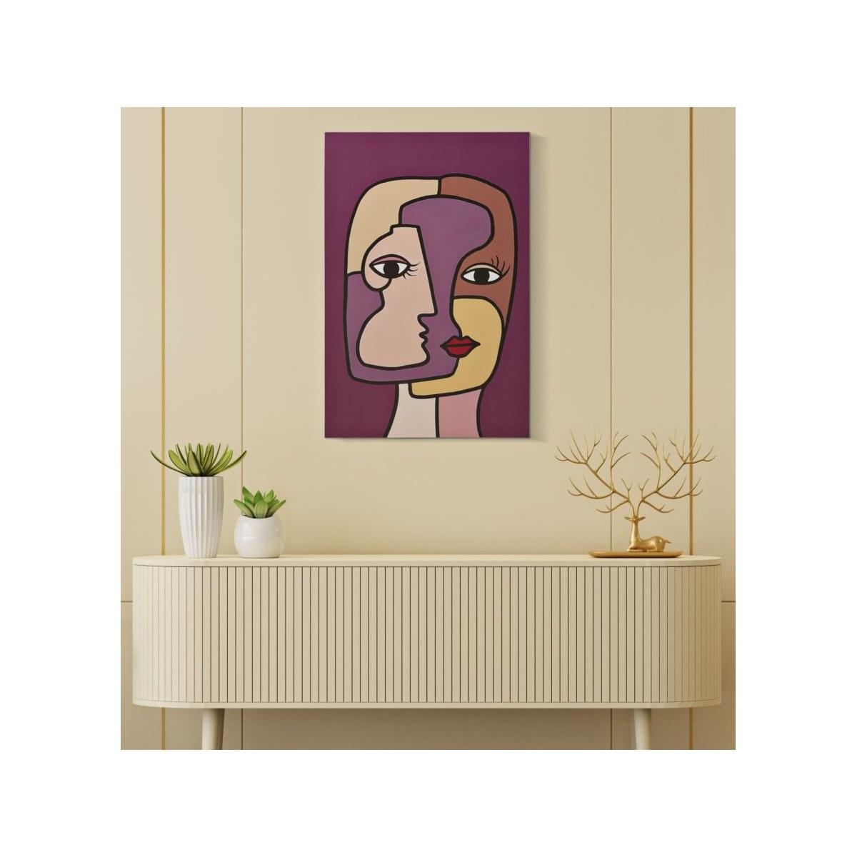 Quadro Stampa Dipinta Faces New Mod.A cm.60x3x90 |Mauro Ferretti