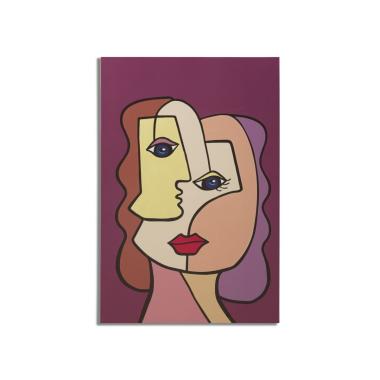 Quadro Stampa Dipinta Faces New Mod.B cm.60x3x90 |Mauro Ferretti