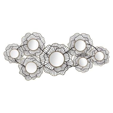 Quadro Pannello In Ferro Osaka Con Specchi cm.121x5x56 |Mauro Ferretti