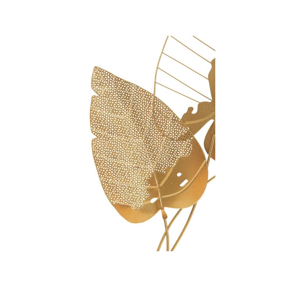 Quadro Pannello In Ferro Autumn Leaf Gold cm.53x4x84,5 |Mauro Ferretti