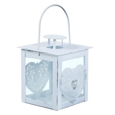 Lanterna cm.10x10xh18,5 Cuore Bianca |Innova