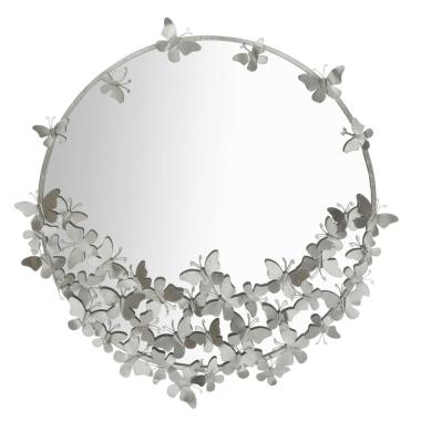 Specchio Farfalle Round Silver cm.Ø91x3x94 |Mauro Ferretti