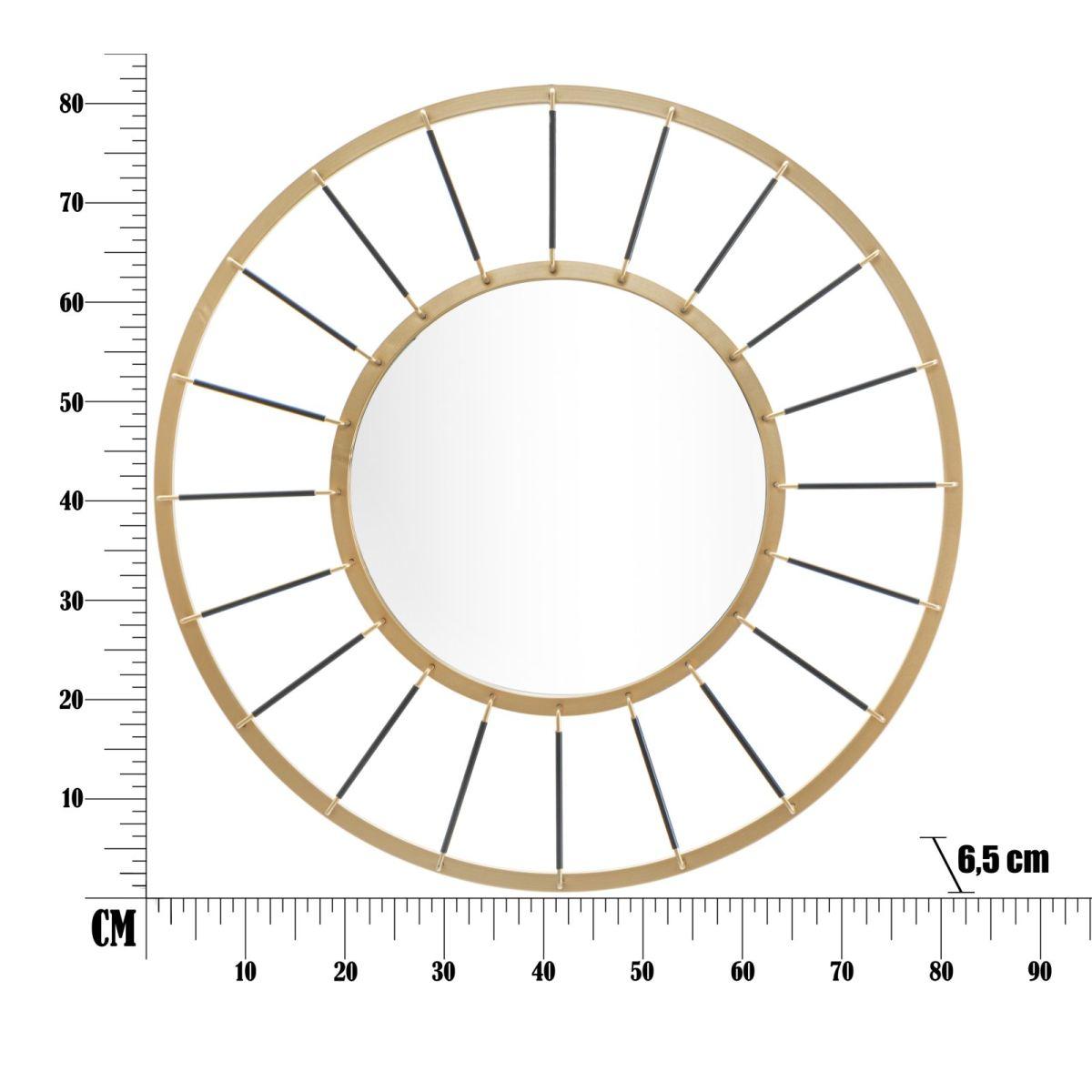 Specchio Da Muro Glam Dark cm.Ø81x6,5 Misura Specchio cm.Ø41,5 |Mauro Ferretti