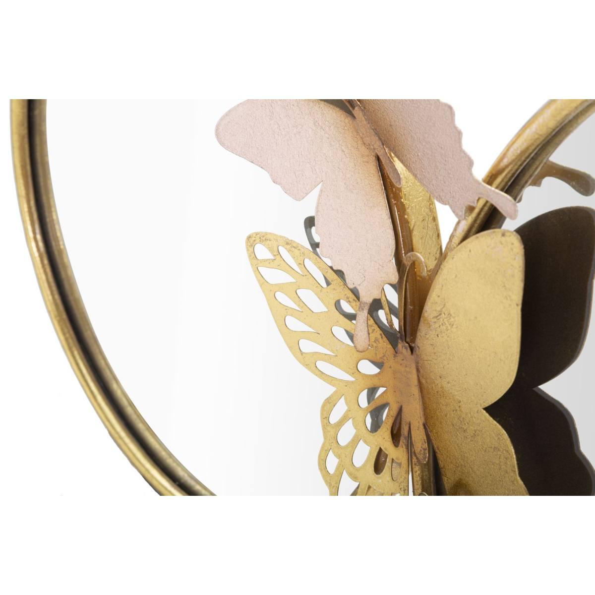 Specchio Da Muro Double Farfalle Pink Cm 81x3x52,5 |Mauro Ferretti