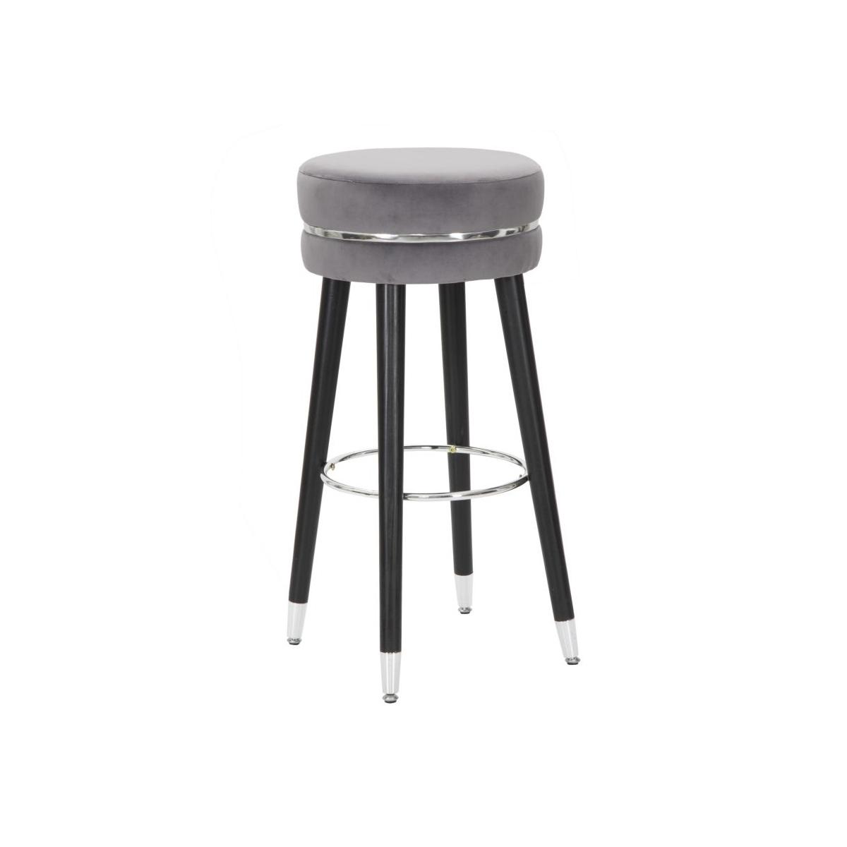 Sgabello Bar Paris Grigio/Silver cm.Ø35x74 |Mauro Ferretti