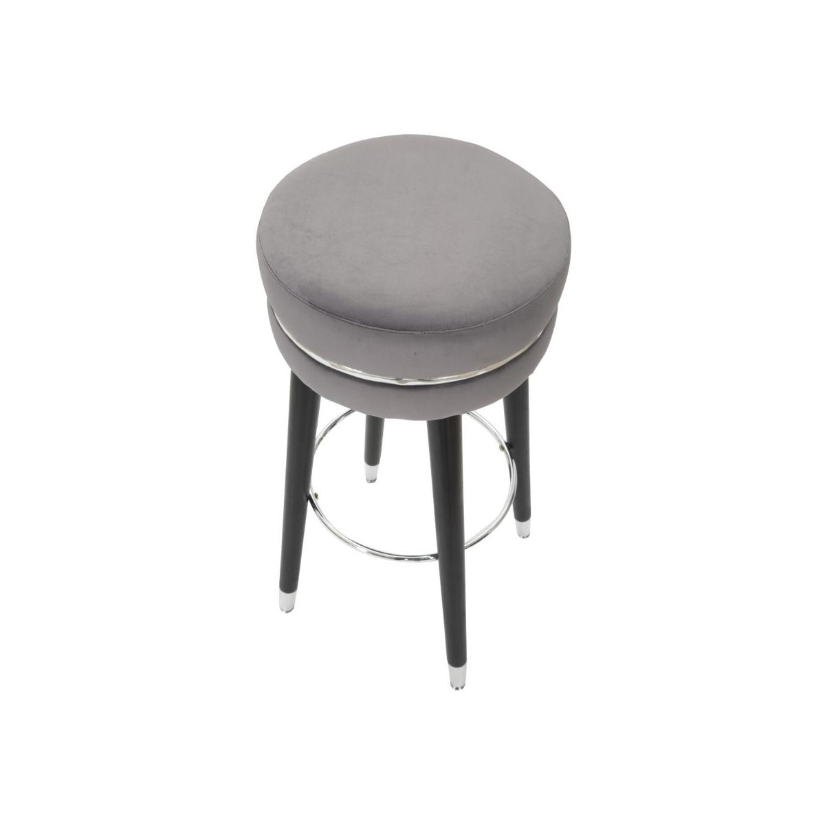 Sgabello Bar Paris Grigio/Silver cm.Ø35x74 |Mauro Ferretti