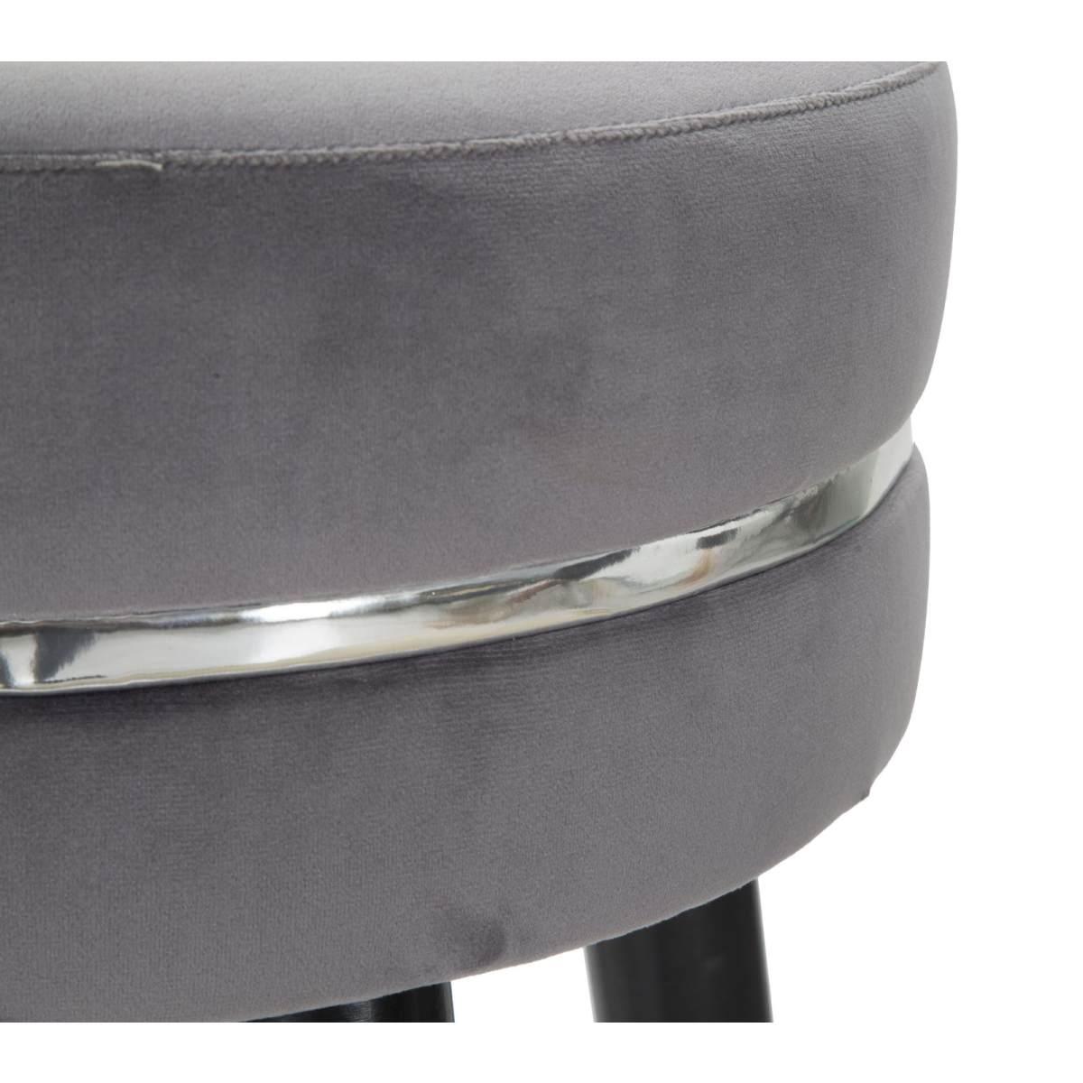 Sgabello Bar Paris Grigio/Silver cm.Ø35x74 |Mauro Ferretti