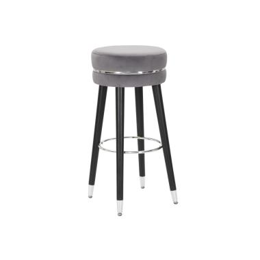 Sgabello Bar Paris Grigio/Silver cm.Ø35x74 |Mauro Ferretti