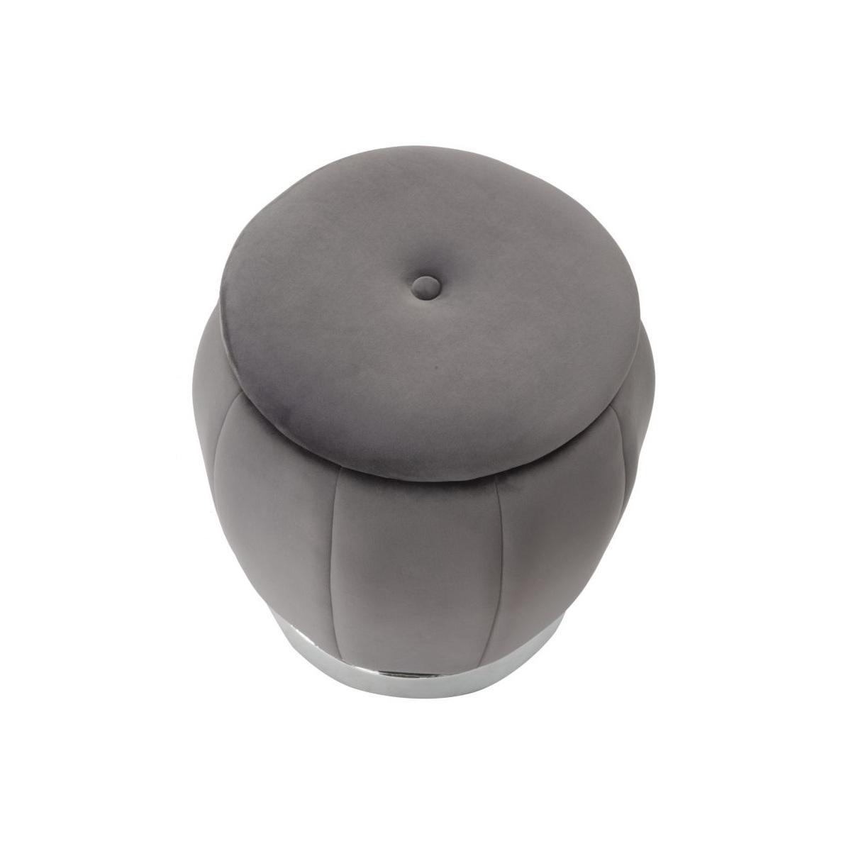 Pouf Contenitore Paris Grigio/Silver cm.Ø43x43 |Mauro Ferretti