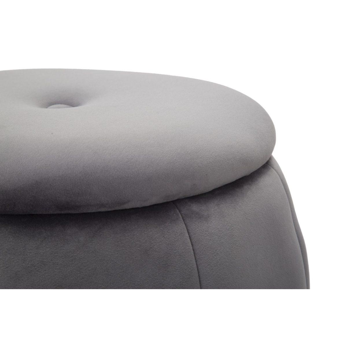 Pouf Contenitore Paris Grigio/Silver cm.Ø43x43 |Mauro Ferretti