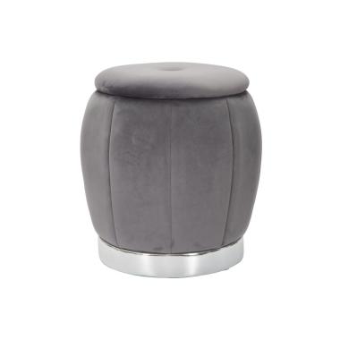 Pouf Contenitore Paris Grigio/Silver cm.Ø43x43 |Mauro Ferretti