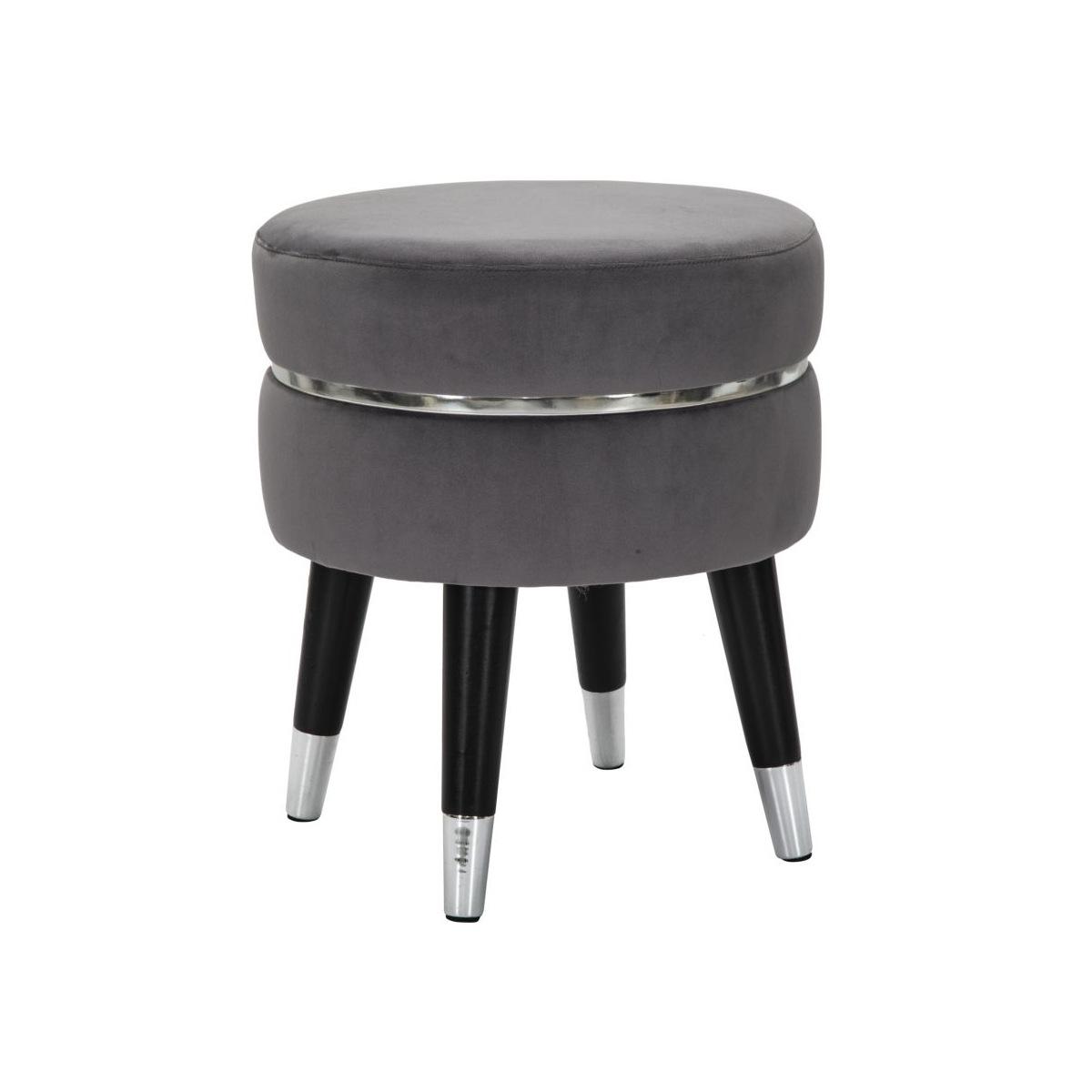 Sgabello Paris Grigio/Silver cm.Ø35x40,5 |Mauro Ferretti