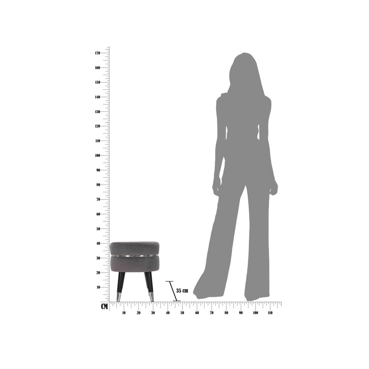 Sgabello Paris Grigio/Silver cm.Ø35x40,5 |Mauro Ferretti