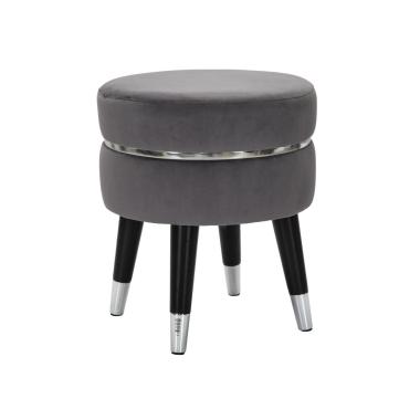 Sgabello Paris Grigio/Silver cm.Ø35x40,5 |Mauro Ferretti