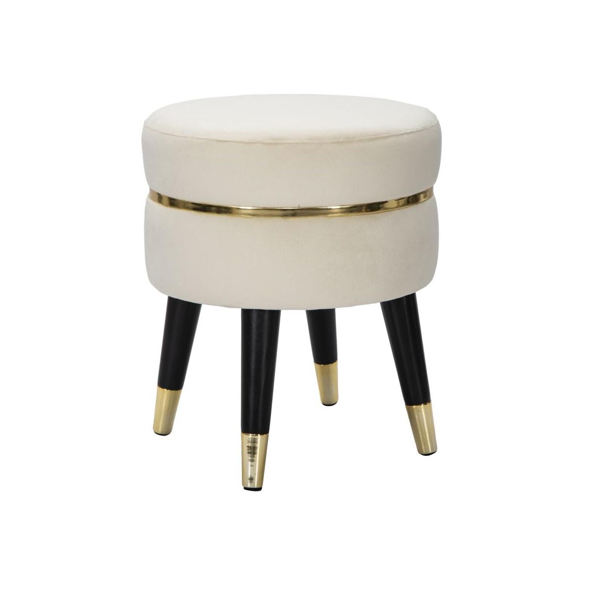 Sgabello Paris Crema/Gold cm.Ø35x40,5 |Mauro Ferretti