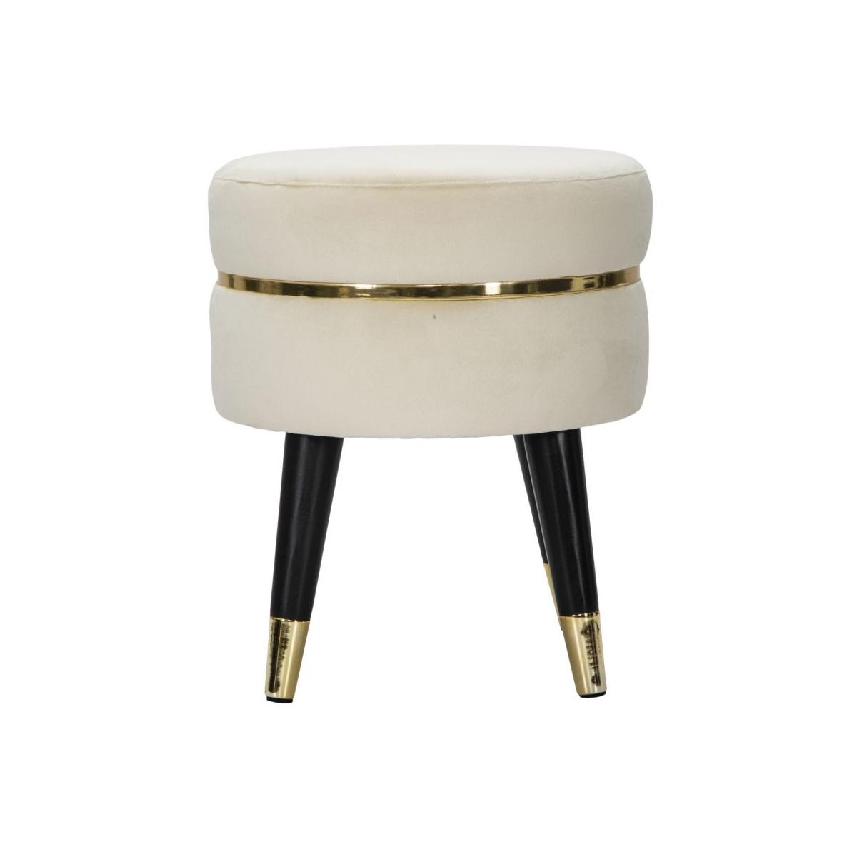 Sgabello Paris Crema/Gold cm.Ø35x40,5 |Mauro Ferretti