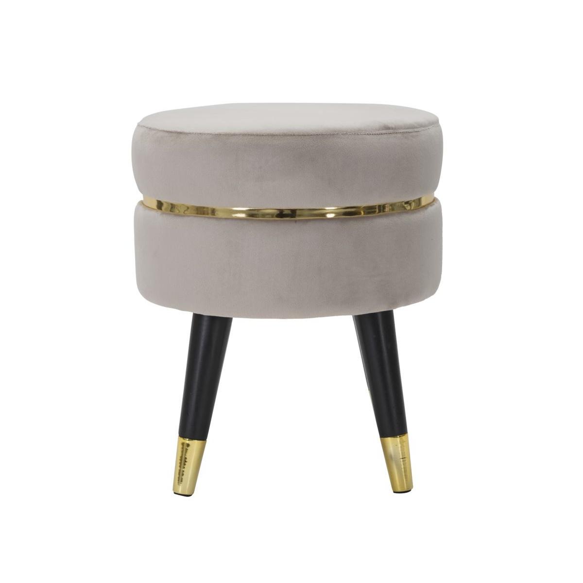 Sgabello Paris Grigio/Gold Cm Ø 35x40,5 |Mauro Ferretti