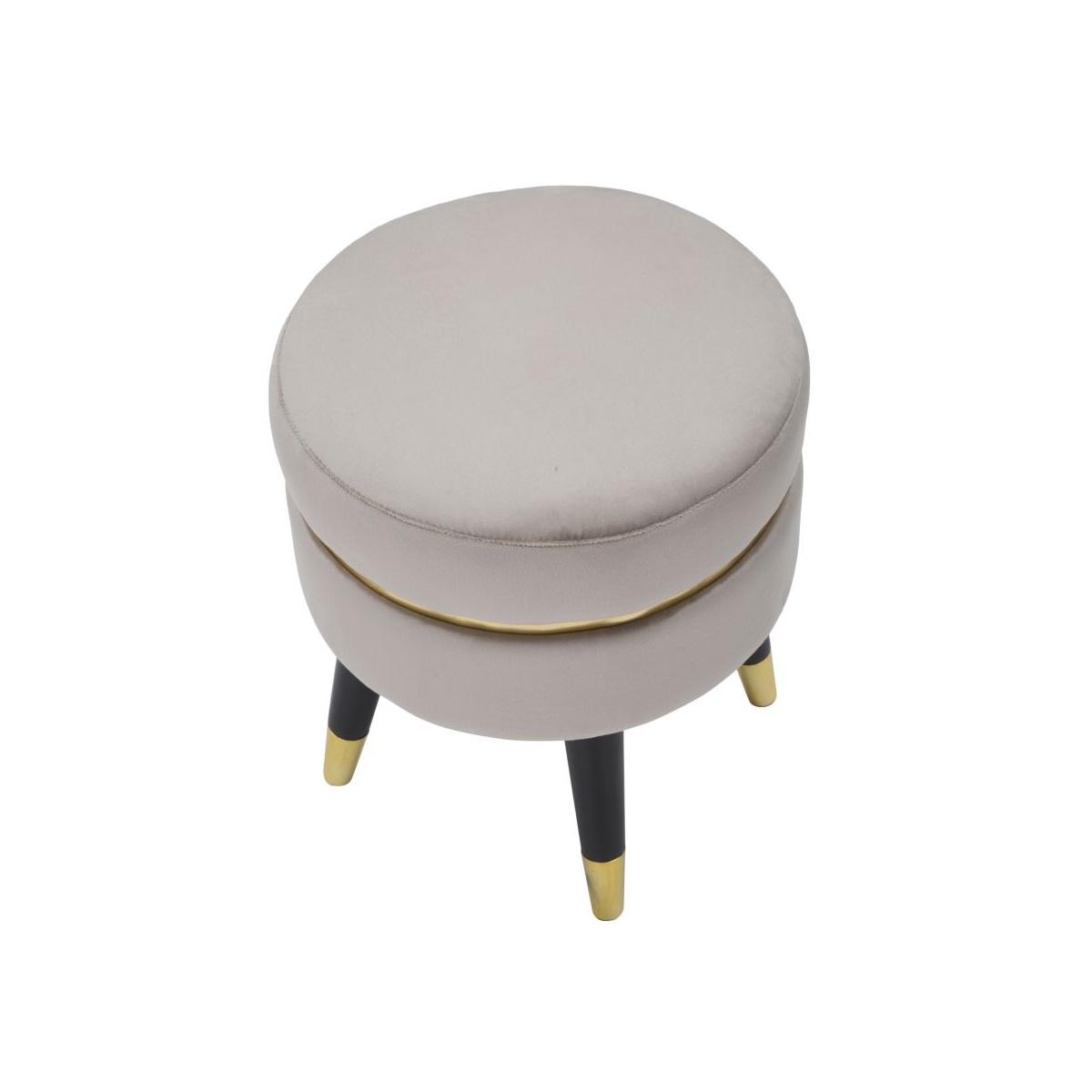 Sgabello Paris Grigio/Gold Cm Ø 35x40,5 |Mauro Ferretti