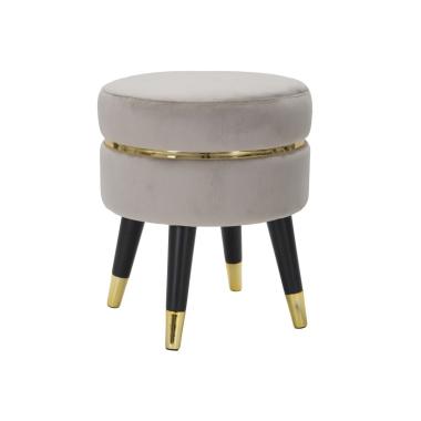 Sgabello Paris Grigio/Gold Cm Ø 35x40,5 |Mauro Ferretti