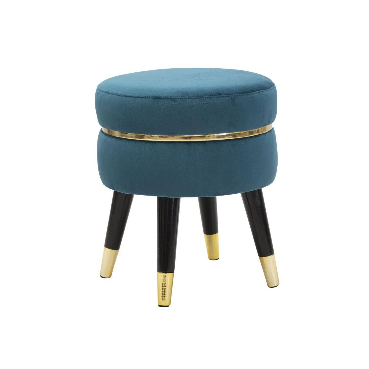 Sgabello Paris Ottanio/Gold cm.Ø35x40,5 |Mauro Ferretti