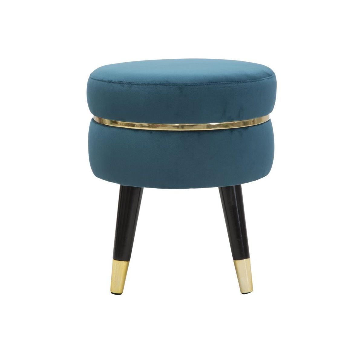 Sgabello Paris Ottanio/Gold cm.Ø35x40,5 |Mauro Ferretti