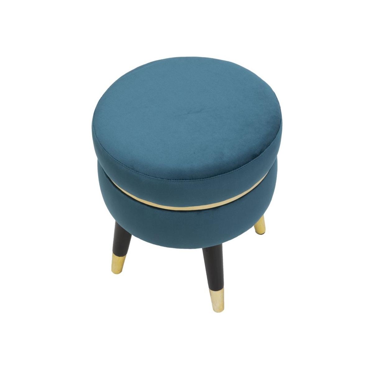 Sgabello Paris Ottanio/Gold cm.Ø35x40,5 |Mauro Ferretti