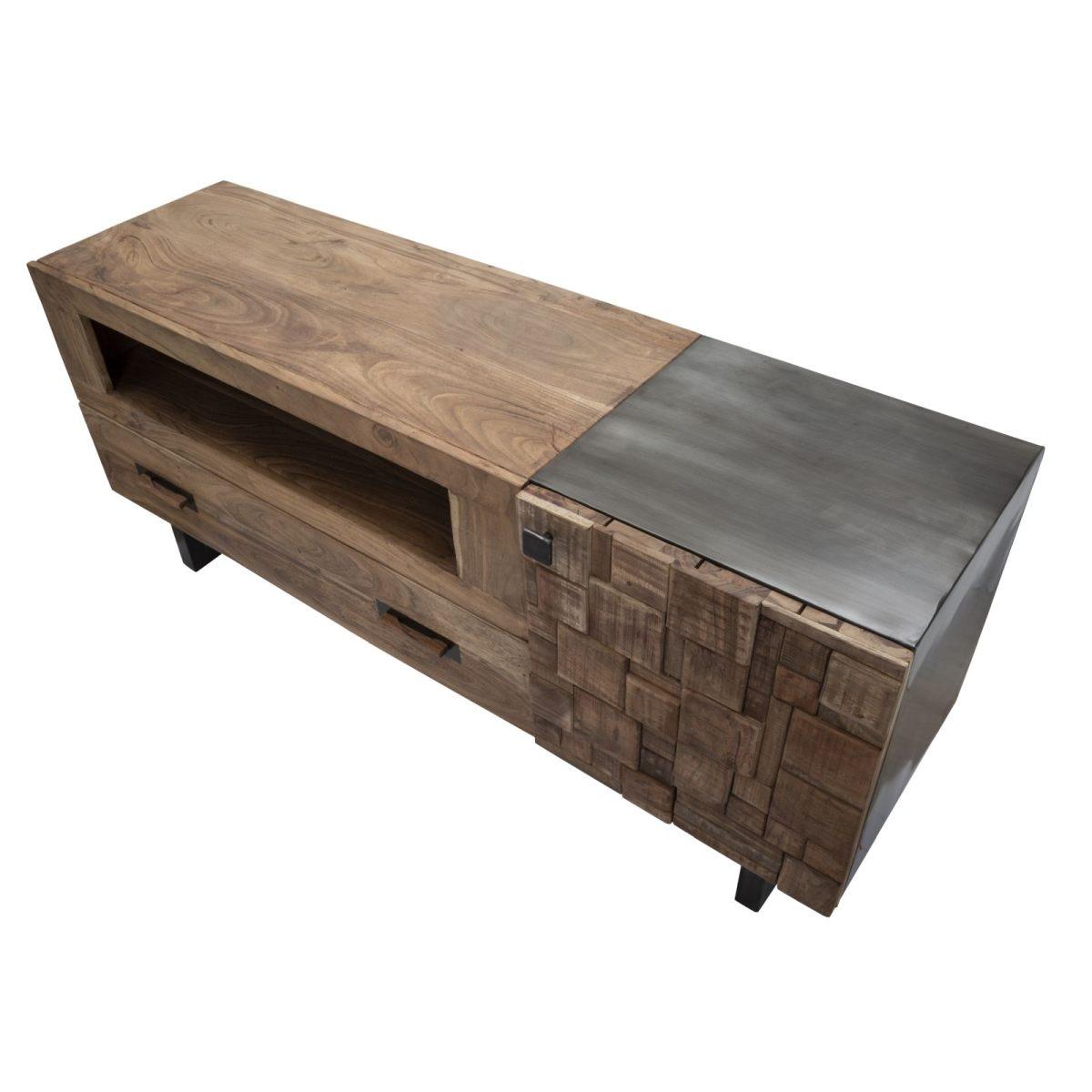 Porta Tv Mumbai cm.145x40x62 Legno Di Acacia Nilotica |Mauro Ferretti