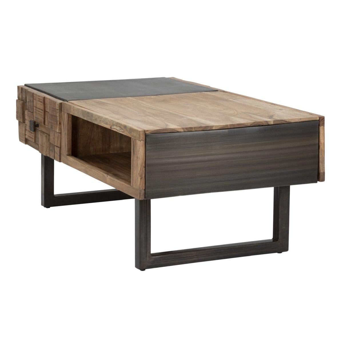 Tavolo Da Caffe' Ret. Mumbai cm.110x60x43 Legno Di Acacia Nilotica |Mauro Ferretti