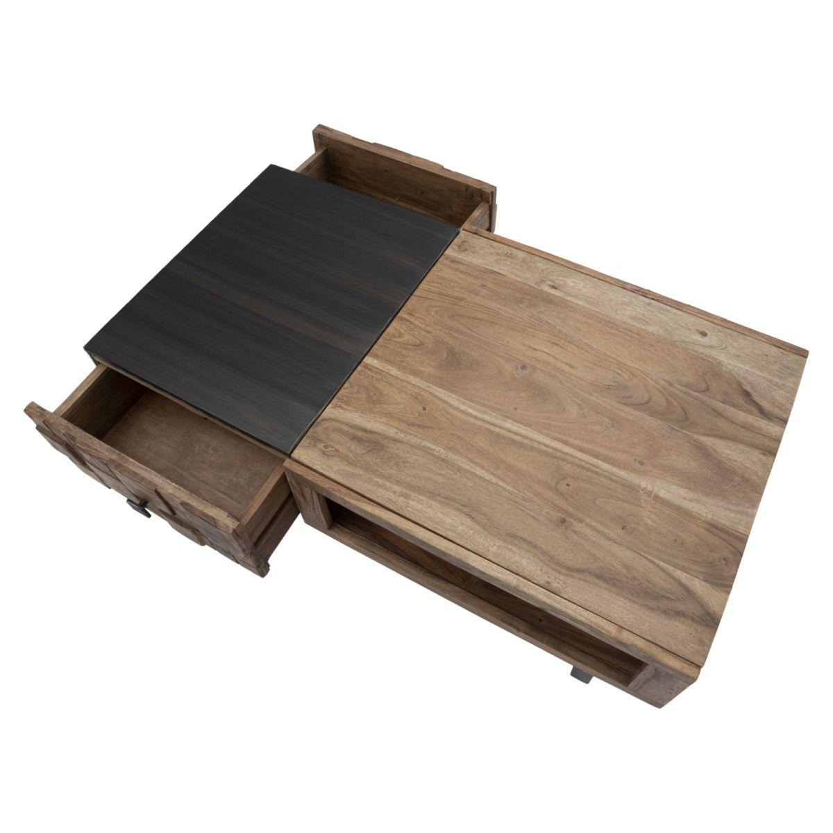 Tavolo Da Caffe' Ret. Mumbai cm.110x60x43 Legno Di Acacia Nilotica |Mauro Ferretti